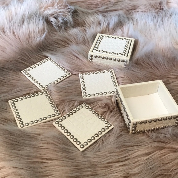 Z Gallerie Accents Z Gallerie Faux Croc Studded Coasters Poshmark